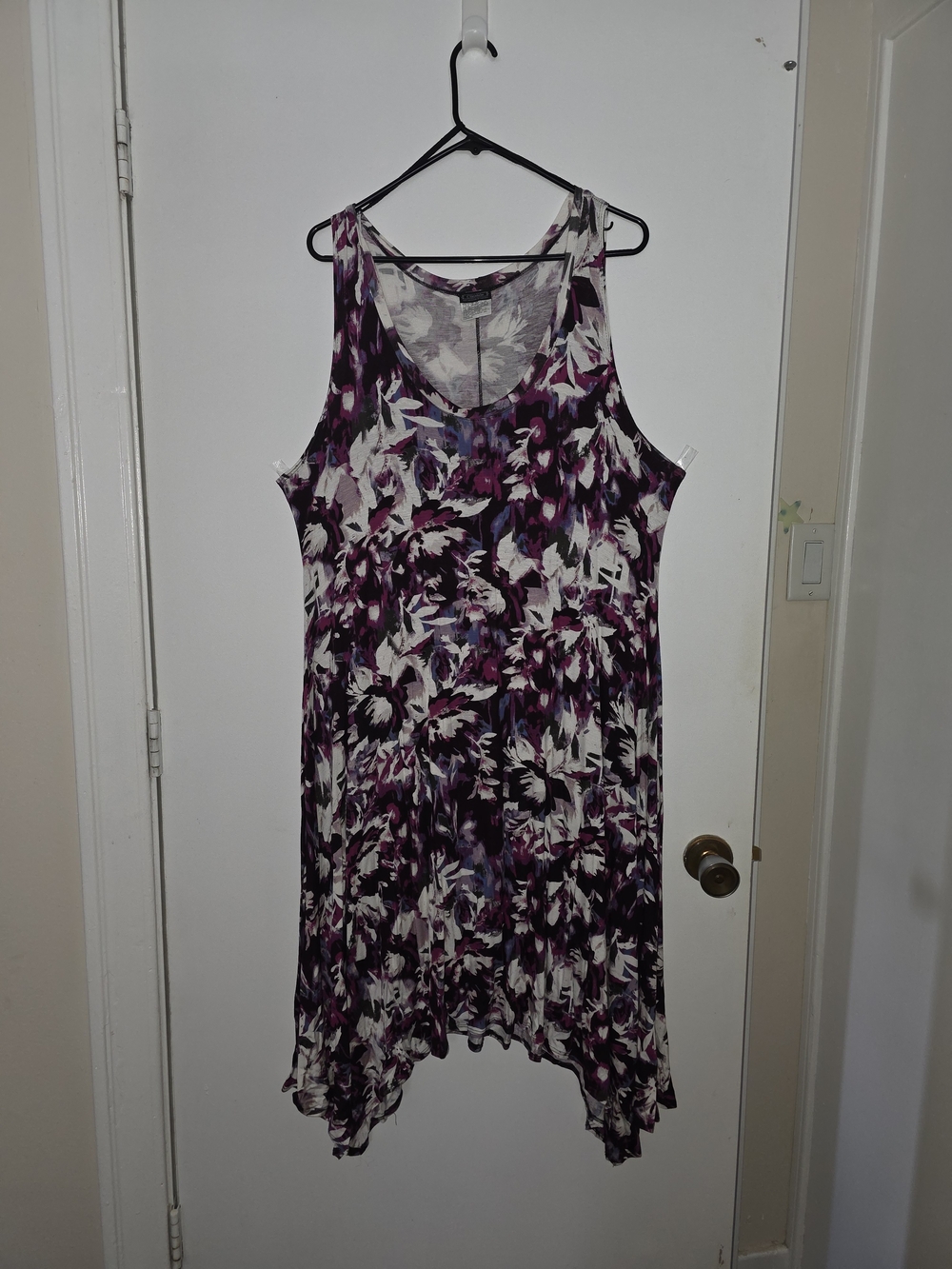 Purple Floral High-Low Summer Dress - Picture 3 of 6